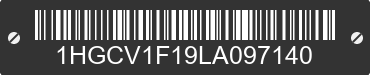 2020 HONDA Accord 1HGCV1F19LA097140 VIN decoded
