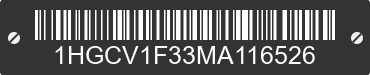 2021 HONDA Accord 1HGCV1F33MA116526 VIN decoded