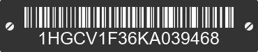 2019 HONDA Accord 1HGCV1F36KA039468 VIN decoded