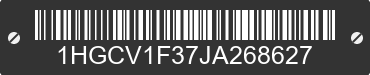 2018 HONDA Accord 1HGCV1F37JA268627 VIN decoded