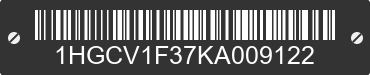 2019 HONDA Accord 1HGCV1F37KA009122 VIN decoded