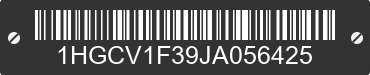 2018 HONDA Accord 1HGCV1F39JA056425 VIN decoded