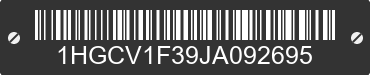 2018 HONDA Accord 1HGCV1F39JA092695 VIN decoded