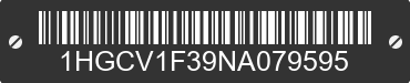 2022 HONDA Accord 1HGCV1F39NA079595 VIN decoded