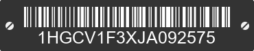 2018 HONDA Accord 1HGCV1F3XJA092575 VIN decoded