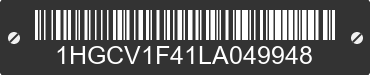 2020 HONDA Accord 1HGCV1F41LA049948 VIN decoded