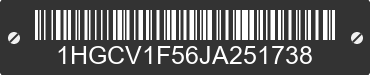 2018 HONDA Accord 1HGCV1F56JA251738 VIN decoded