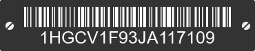 2018 HONDA Accord 1HGCV1F93JA117109 VIN decoded