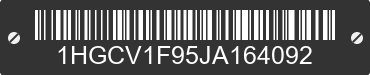 2018 HONDA Accord 1HGCV1F95JA164092 VIN decoded
