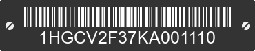 2019 HONDA Accord 1HGCV2F37KA001110 VIN decoded