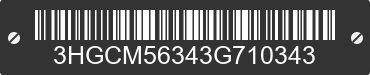 2003 HONDA Accord 3HGCM56343G710343 VIN decoded