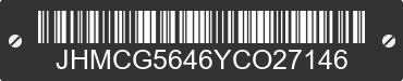 2000 HONDA Accord JHMCG5646YCO27146 VIN decoded