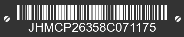 2008 HONDA Accord JHMCP26358C071175 VIN decoded