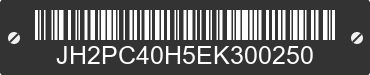 2014 HONDA CBR600RR JH2PC40H5EK300250 VIN decoded