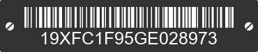 2016 HONDA Civic 19XFC1F95GE028973 VIN decoded