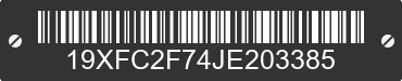 2018 HONDA Civic 19XFC2F74JE203385 VIN decoded