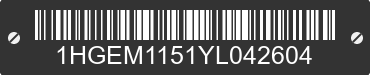 2000 HONDA Civic 1HGEM1151YL042604 VIN decoded