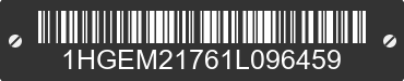 2001 HONDA Civic 1HGEM21761L096459 VIN decoded