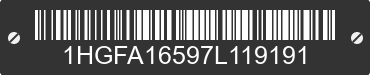 2007 HONDA Civic 1HGFA16597L119191 VIN decoded