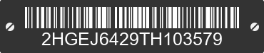 1996 HONDA Civic 2HGEJ6429TH103579 VIN decoded