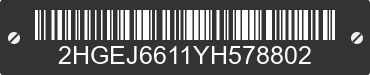2000 HONDA Civic 2HGEJ6611YH578802 VIN decoded
