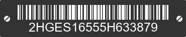 2005 HONDA Civic 2HGES16555H633879 VIN decoded