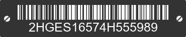 2004 HONDA Civic 2HGES16574H555989 VIN decoded