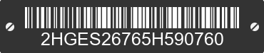 2005 HONDA Civic 2HGES26765H590760 VIN decoded
