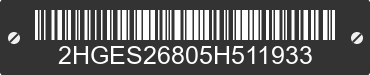 2005 HONDA Civic 2HGES26805H511933 VIN decoded