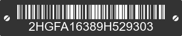 2009 HONDA Civic 2HGFA16389H529303 VIN decoded