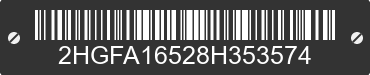 2008 HONDA Civic 2HGFA16528H353574 VIN decoded