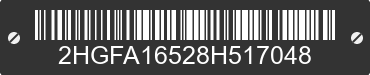 2008 HONDA Civic 2HGFA16528H517048 VIN decoded