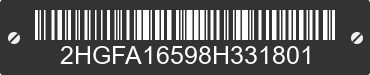 2008 HONDA Civic 2HGFA16598H331801 VIN decoded