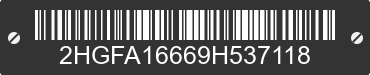 2009 HONDA Civic 2HGFA16669H537118 VIN decoded