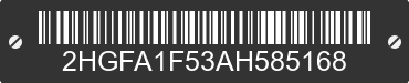2010 HONDA Civic 2HGFA1F53AH585168 VIN decoded