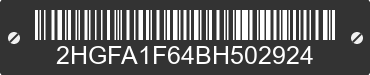 2011 HONDA Civic 2HGFA1F64BH502924 VIN decoded