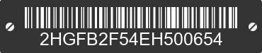 2014 HONDA Civic 2HGFB2F54EH500654 VIN decoded