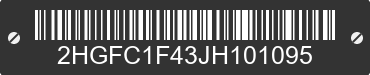 2018 HONDA Civic 2HGFC1F43JH101095 VIN decoded