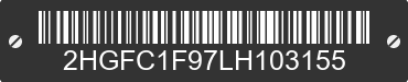 2020 HONDA Civic 2HGFC1F97LH103155 VIN decoded