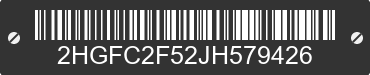 2018 HONDA Civic 2HGFC2F52JH579426 VIN decoded