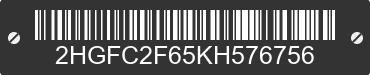 2019 HONDA Civic 2HGFC2F65KH576756 VIN decoded