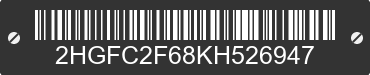 2019 HONDA Civic 2HGFC2F68KH526947 VIN decoded