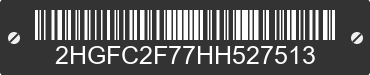 2017 HONDA Civic 2HGFC2F77HH527513 VIN decoded