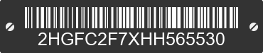 2017 HONDA Civic 2HGFC2F7XHH565530 VIN decoded
