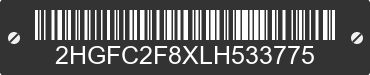 2020 HONDA Civic 2HGFC2F8XLH533775 VIN decoded