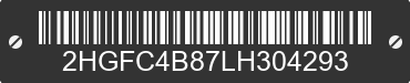 2020 HONDA Civic 2HGFC4B87LH304293 VIN decoded