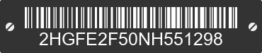 2022 HONDA Civic 2HGFE2F50NH551298 VIN decoded