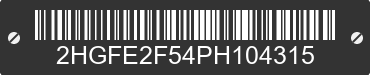 2023 HONDA Civic 2HGFE2F54PH104315 VIN decoded