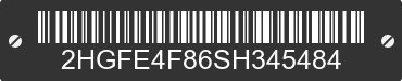 2025 HONDA Civic 2HGFE4F86SH345484 VIN decoded