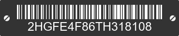 2026 HONDA Civic 2HGFE4F86TH318108 VIN decoded